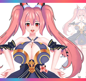 A Fantasy 2D Vtuber model ready for rigging